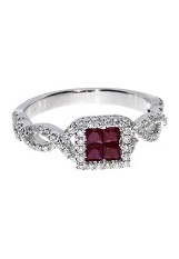 catchy white gold ruby gemstone birthstone baby ring